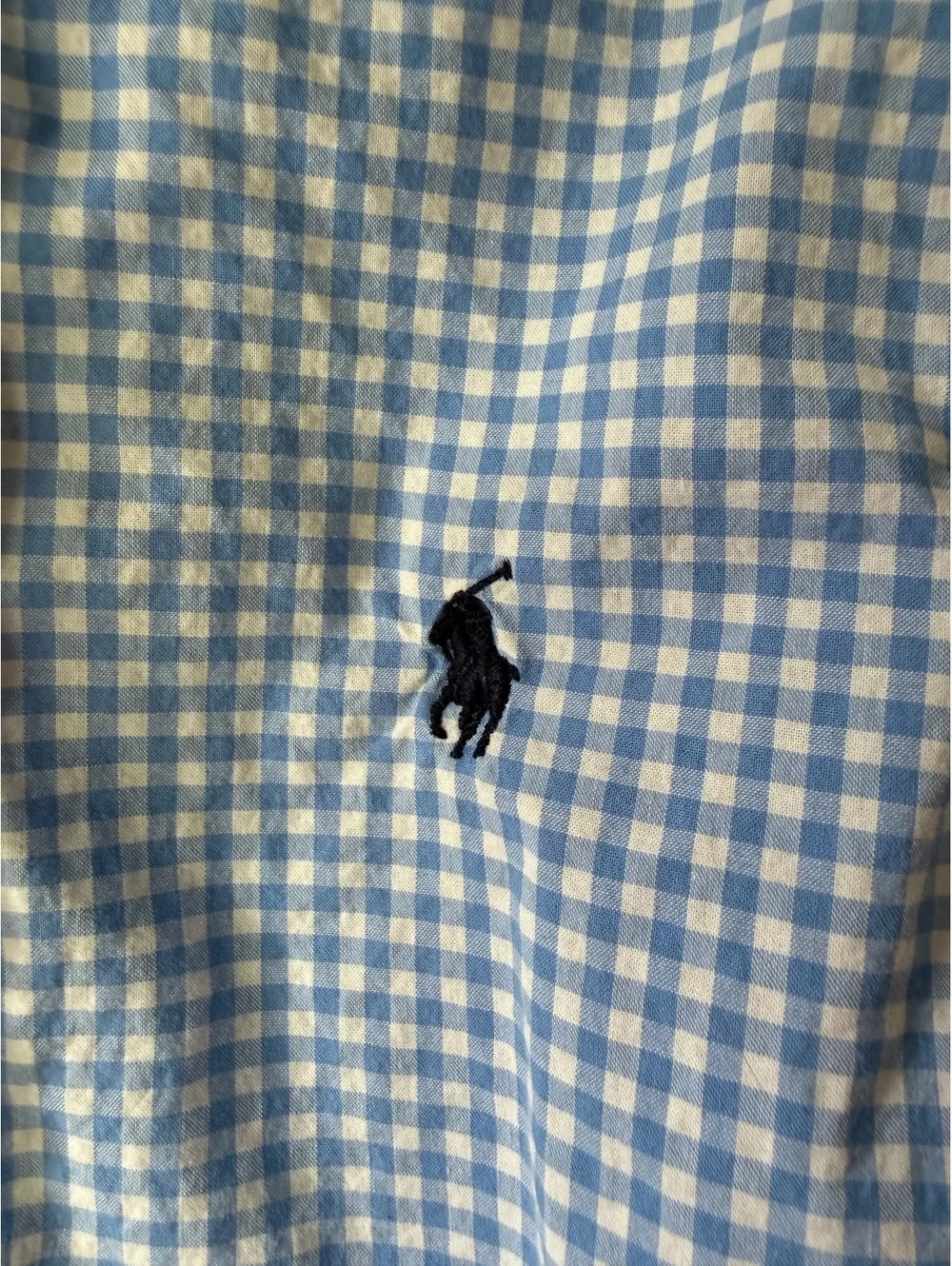 Ralph Lauren Boys Blue Gingham Button-Down Shirt Size 5